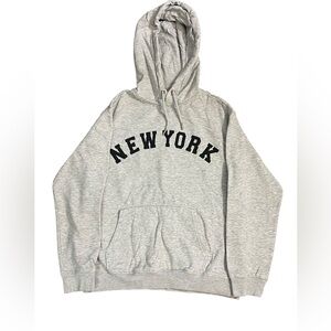 H&M Women’s Size XS Grey Minimalist New York Hoodie Y2K Streetwear Grunge Style